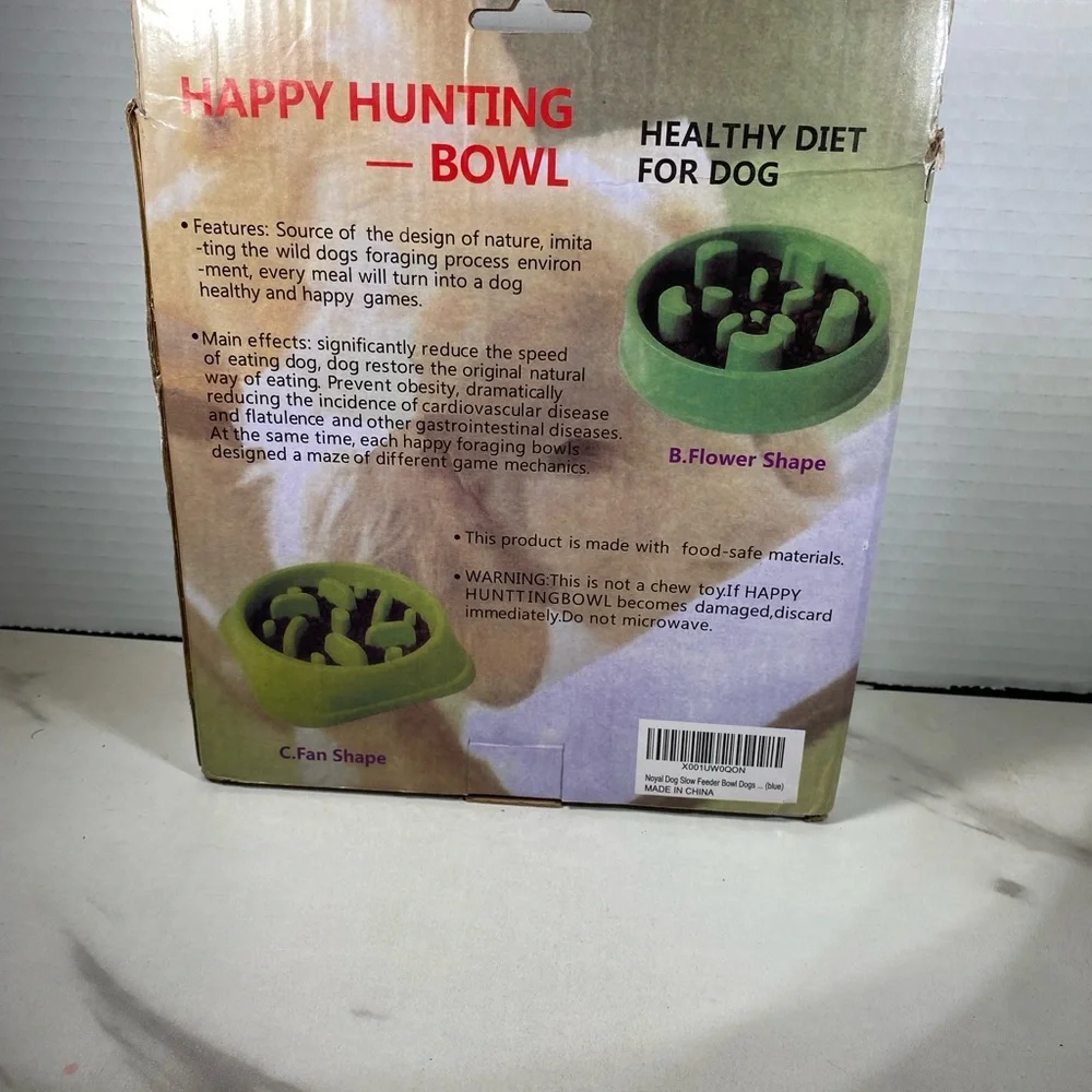Blue Slow Feeder Dog Bowl